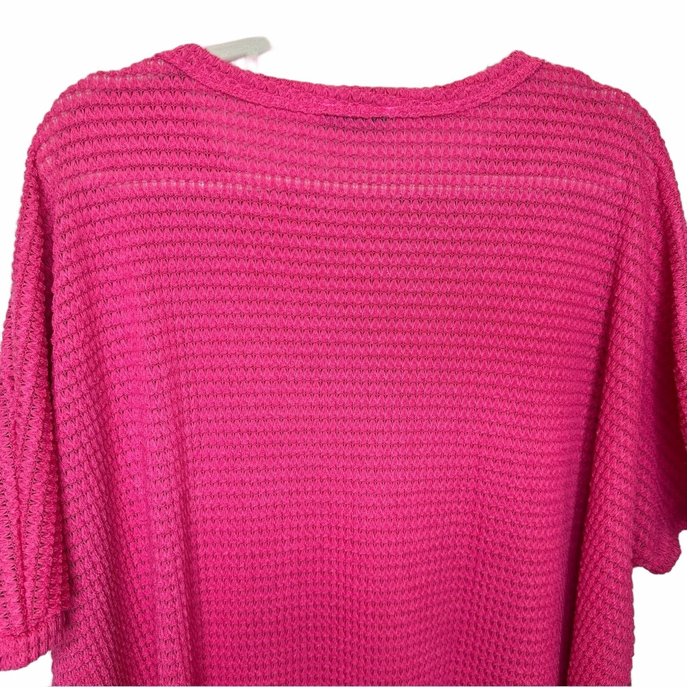 NWOT Heimish Hot Pink Asymmetrical Blouse Size Small - Picture 6 of 9